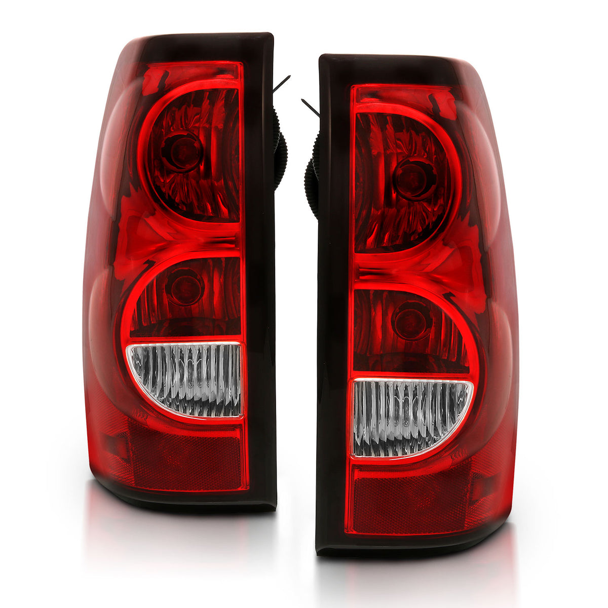 Tail Light Set Chrome Housing Red/Clear Lens Pair Chevrolet Silverado 1500/2500/2500 HD/3500 2003-2007, 1500 HD 2005-2007, 3500 HD 2007 AnzoUSA-1