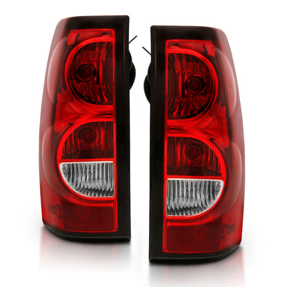 Tail Light Set Chrome Housing Red/Clear Lens Pair Chevrolet Silverado 1500/2500/2500 HD/3500 2003-2007, 1500 HD 2005-2007, 3500 HD 2007 AnzoUSA-1