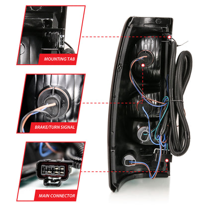 Tail Light Set Chrome Housing Red/Clear Lens Pair Chevrolet Silverado 1500/2500/2500 HD/3500 2003-2007, 1500 HD 2005-2007, 3500 HD 2007 AnzoUSA-4