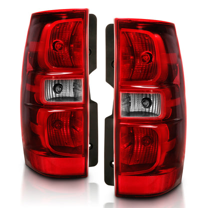 Tail Light Set Chrome Housing Red/Clear Lens Pair Chevrolet Suburban 2014, Chevrolet Suburban 1500/Tahoe 2007-2014, 2500 2007-2013 AnzoUSA-1