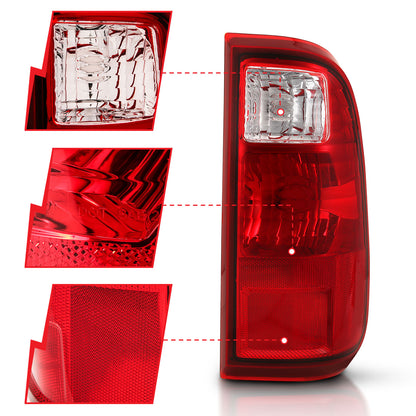 Tail Light Set Chrome Housing Red/Clear Lens Pair Ford F-250 Super Duty/F-350/F-450 Super Duty 2008-2016 AnzoUSA-2