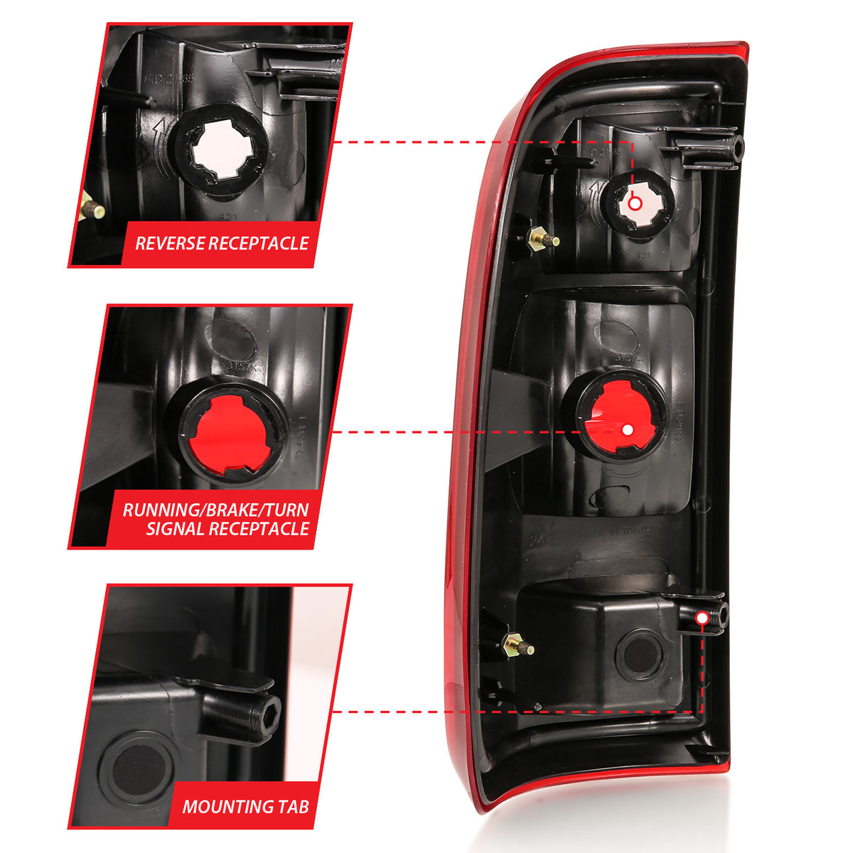Tail Light Set Chrome Housing Red/Clear Lens Pair Ford F-250 Super Duty/F-350/F-450 Super Duty 2008-2016 AnzoUSA-4