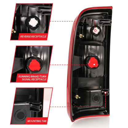 Tail Light Set Chrome Housing Red/Clear Lens Pair Ford F-250 Super Duty/F-350/F-450 Super Duty 2008-2016 AnzoUSA-4