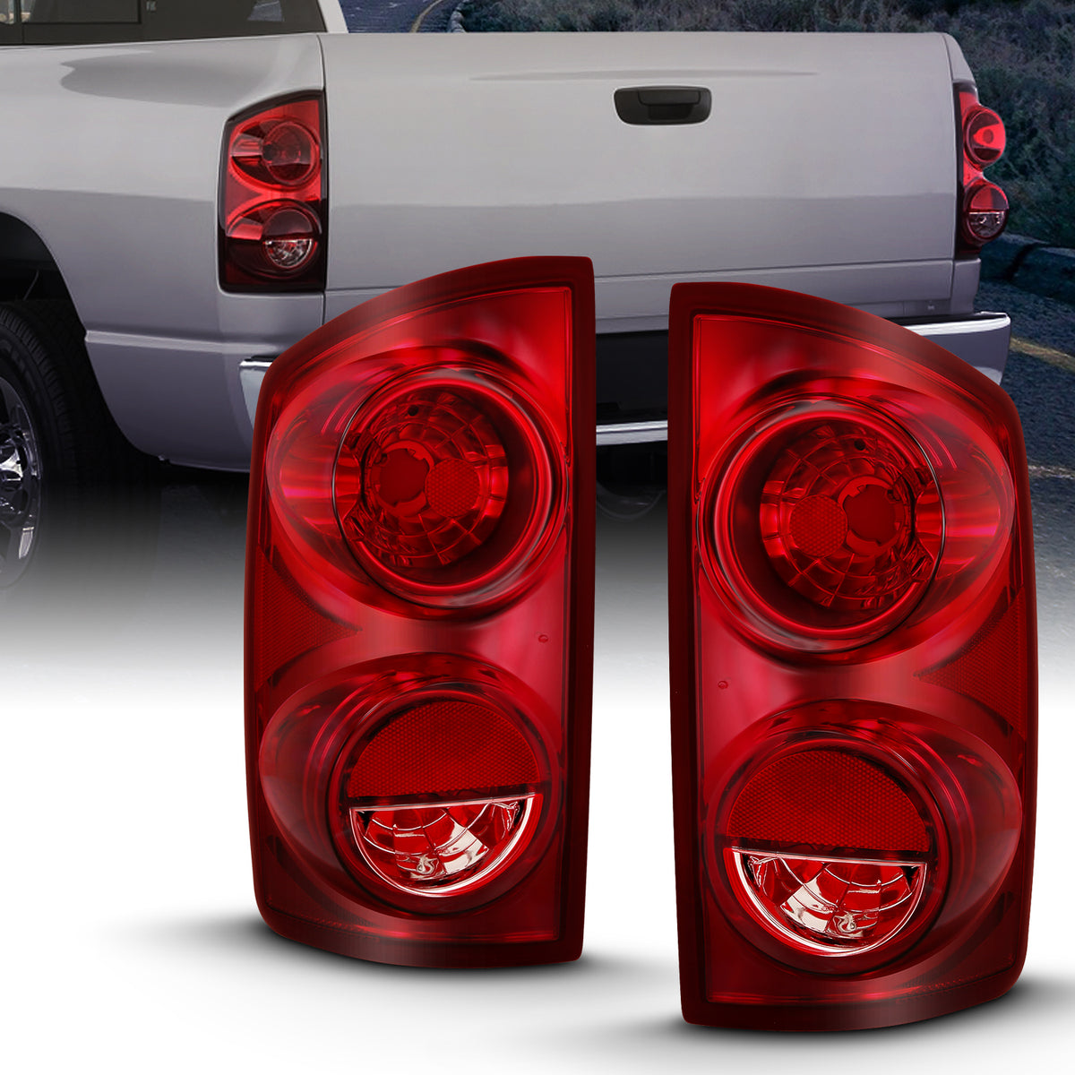 Tail Light Set Red Lens (Oe) Dodge Ram 1500/2500/3500 2007-2008 AnzoUSA