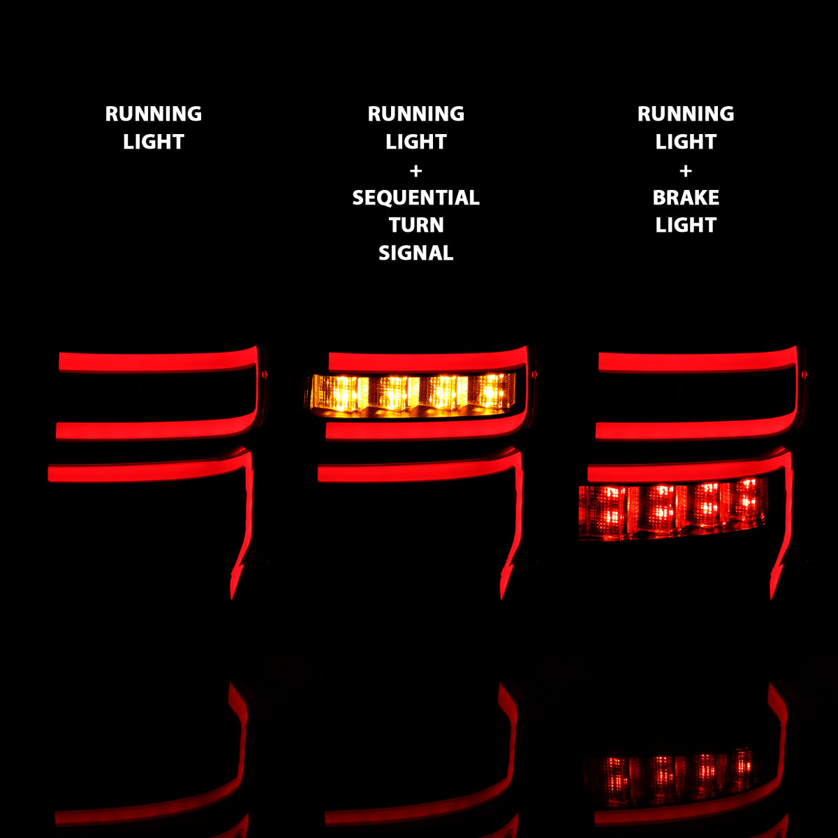 Tail Light Set LED Black Housing Smoke Lens Sequential Pair Toyota 4Runner 2014-2023 AnzoUSA-5