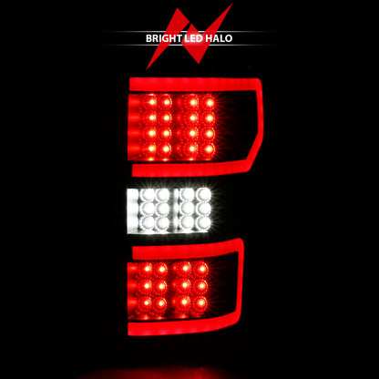 Tail Light Set LED Tail Lights LED Taillight Black (Red Light Bar) (W/ Sequential) Pair Ford F-150 2018-2020 AnzoUSA-5