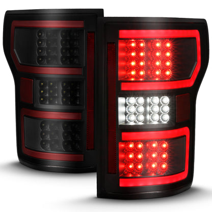 Tail Light Set LED Tail Lights LED Taillight Black (Red Light Bar) (W/ Sequential) Pair Ford F-150 2018-2020 AnzoUSA-6
