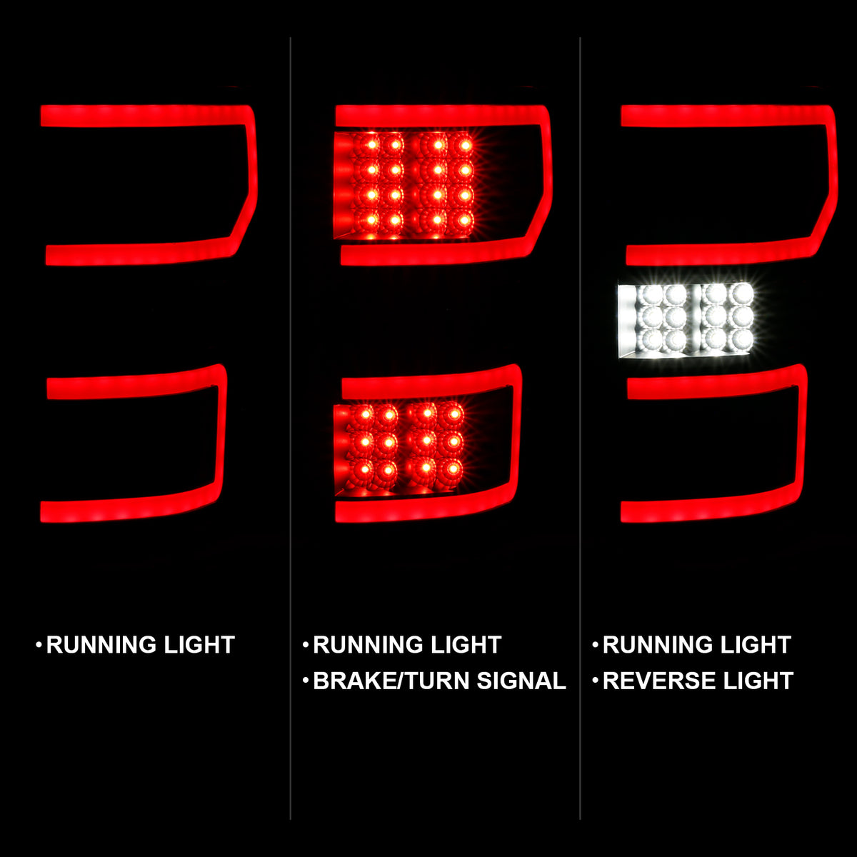 Tail Light Set LED Tail Lights LED Taillight Black (Red Light Bar) (W/ Sequential) Pair Ford F-150 2018-2020 AnzoUSA-7