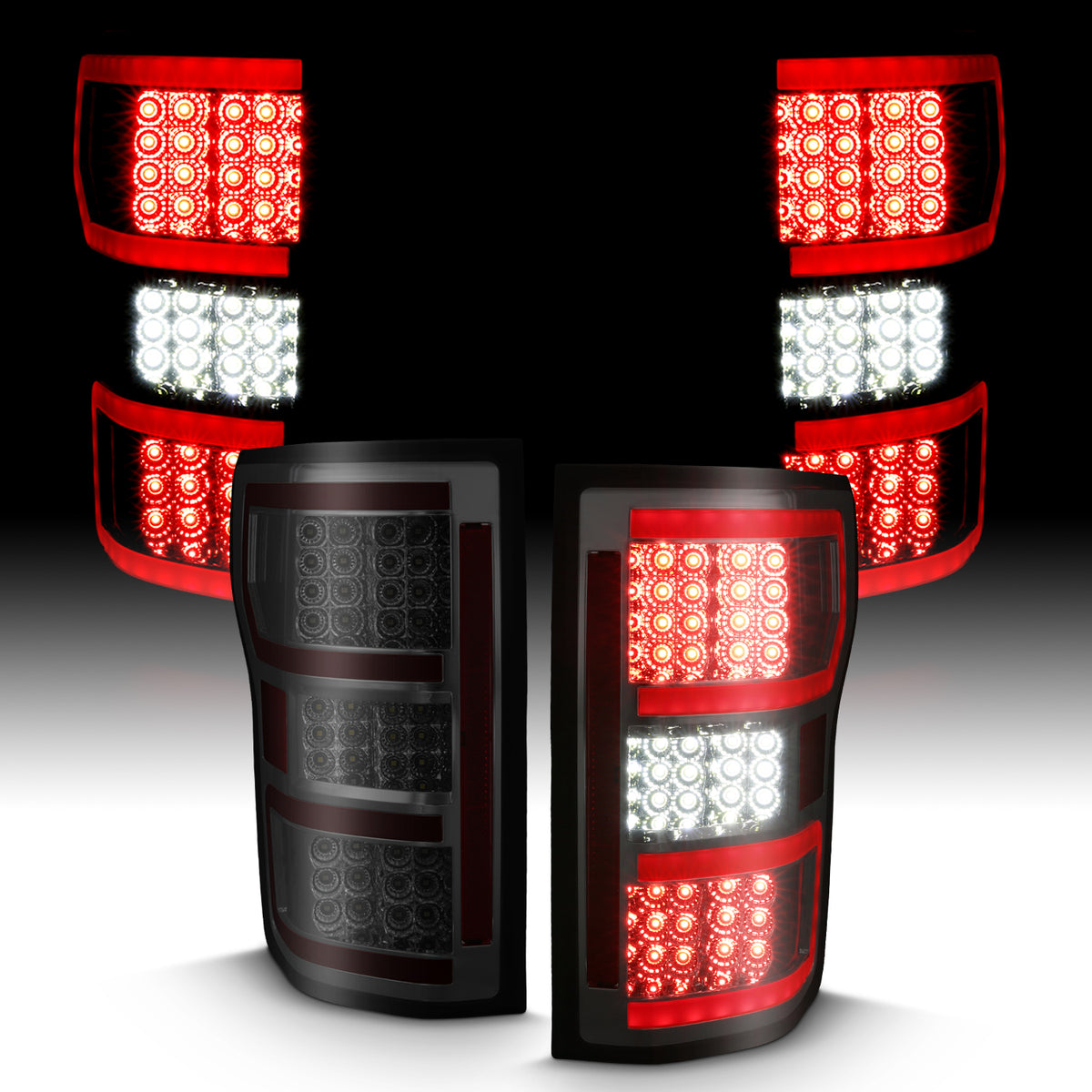 Tail Light Set LED Tail Lights LED Taillight Smoke (Red Light Bar) (W/ Sequential) Pair Ford F-150 2018-2020 AnzoUSA-6