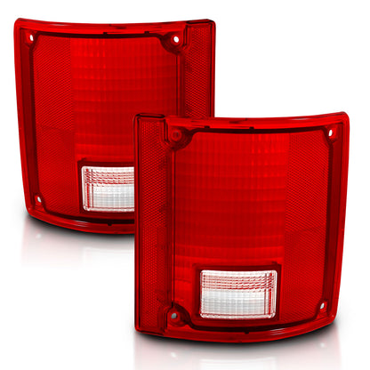 Tail Light Set Red/Clear Lens W/O Chrome Trim (OE Replacement) Pair Chevrolet Blazer 1987-1991, Chevrolet K5 Blazer 1978-1986, GMC Jimmy 1983-1991 AnzoUSA-1