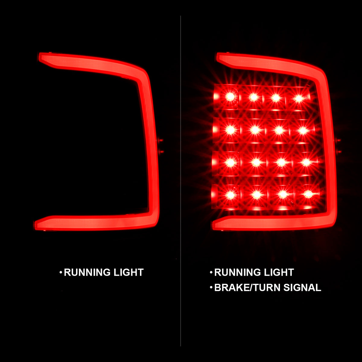 Tail Light Set LED Black Housing Clear Lens PairRam 1500/2500/3500 2011-2018 AnzoUSA-1
