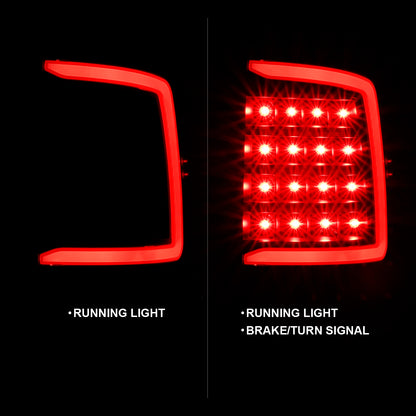 Tail Light Set LED Black Housing Clear Lens PairRam 1500/2500/3500 2011-2018 AnzoUSA-1