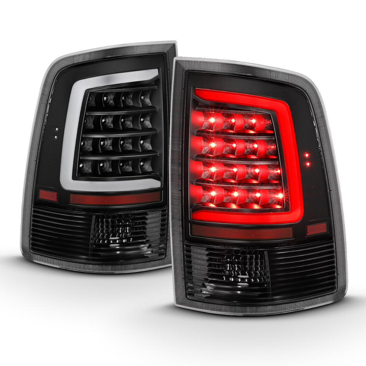 Tail Light Set LED Black Housing Clear Lens PairRam 1500/2500/3500 2011-2018 AnzoUSA-7