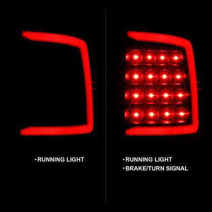 Tail Light Set LED Black Housing Smoke Lens PairRam 1500/2500/3500 2011-2018 AnzoUSA-1