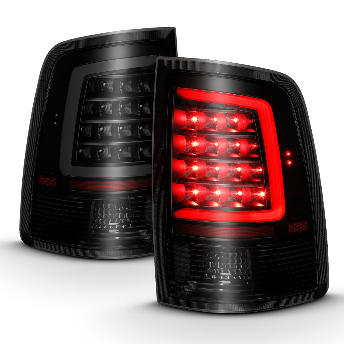 Tail Light Set LED Black Housing Smoke Lens PairRam 1500/2500/3500 2011-2018 AnzoUSA-7