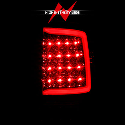 Tail Light Set LED Chrome Housing Clear Lens PairRam 1500/2500/3500 2011-2018 AnzoUSA-5