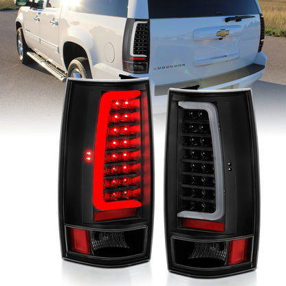 Tail Light Set Black Housing Clear Lens Pair LED Chevrolet Suburban 1500/Tahoe 2007-2014, Suburban 2500/Yukon XL 2500 2007-2013 Yukon/XL 1500 2007-2014 AnzoUSA