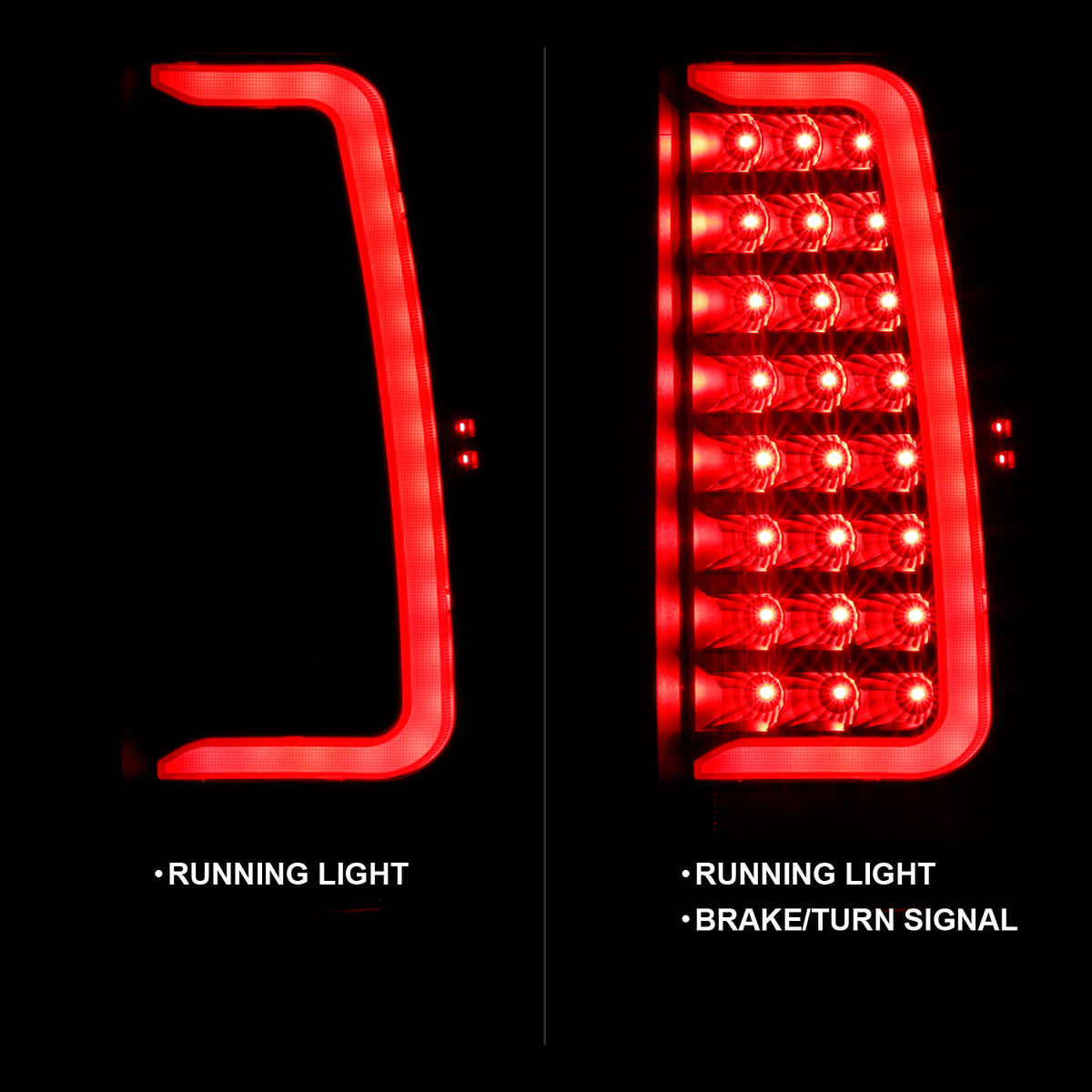 Tail Light Set Black Housing Clear Lens Pair LED Chevrolet Suburban 1500/Tahoe 2007-2014, Suburban 2500/Yukon XL 2500 2007-2013 Yukon/XL 1500 2007-2014 AnzoUSA-1