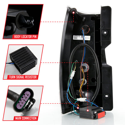 Tail Light Set Black Housing Clear Lens Pair LED Chevrolet Suburban 1500/Tahoe 2007-2014, Suburban 2500/Yukon XL 2500 2007-2013 Yukon/XL 1500 2007-2014 AnzoUSA-4