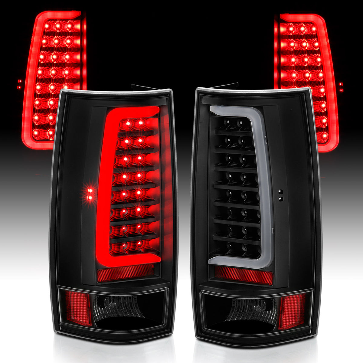 Tail Light Set Black Housing Clear Lens Pair LED Chevrolet Suburban 1500/Tahoe 2007-2014, Suburban 2500/Yukon XL 2500 2007-2013 Yukon/XL 1500 2007-2014 AnzoUSA-6