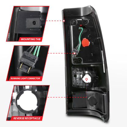 Tail Light Set LED Black Housing Smoke Lens Pair Chevrolet Silverado 1500/2500 1999-2002, 1500 HD/2500 HD 2001-2002, 3500 2001-2003, GMC Sierra 1500 1999-2007, 1500 HD/2500 HD/3500 2001-2007, 2500 1999-2004 AnzoUSA-4