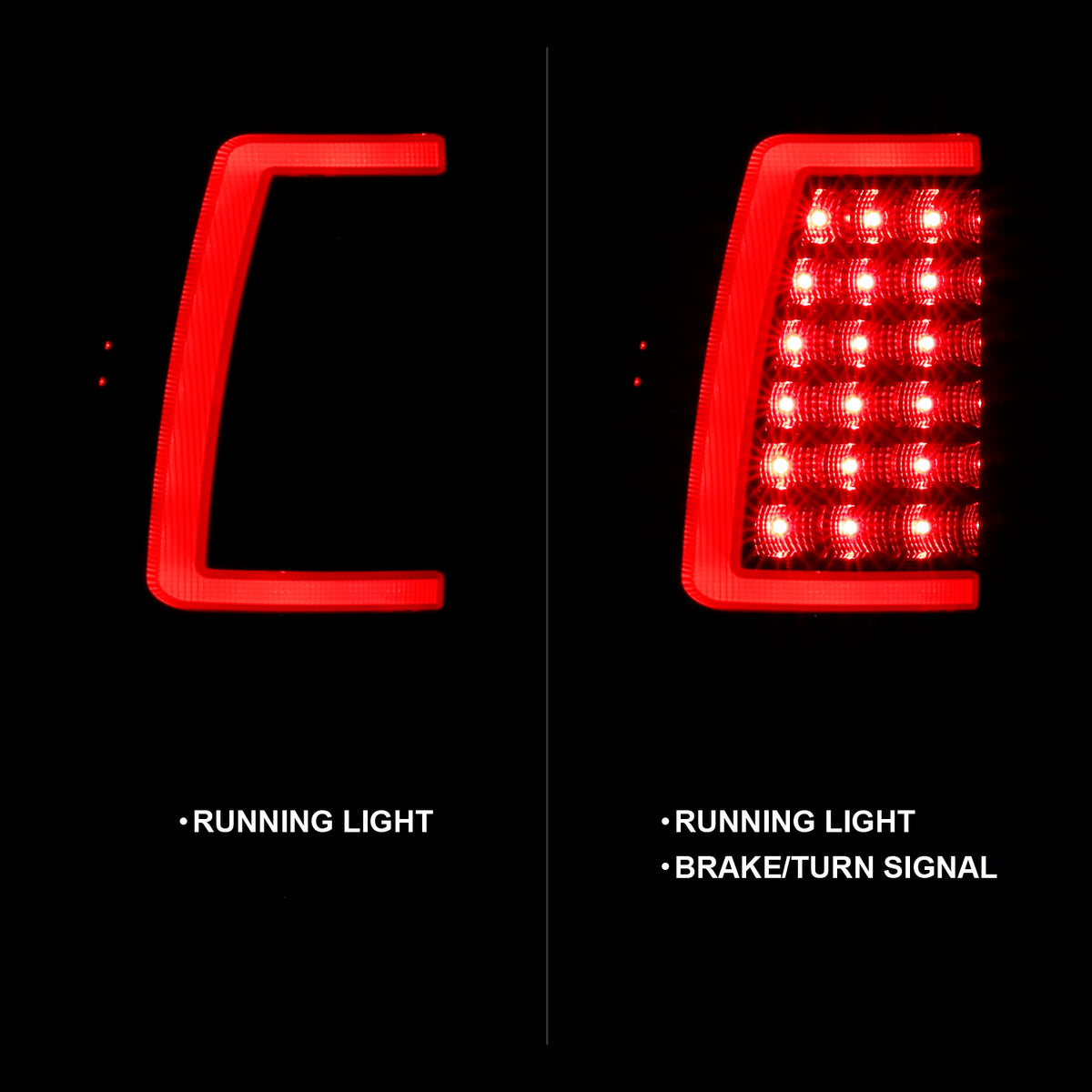 Tail Light Set LED Black Housing Smoke Lens Pair Chevrolet Silverado 1500/2500 1999-2002, 1500 HD/2500 HD 2001-2002, 3500 2001-2003, GMC Sierra 1500 1999-2007, 1500 HD/2500 HD/3500 2001-2006, 2500 1999-2004 AnzoUSA-1