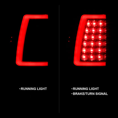 Tail Light Set LED Black Housing Smoke Lens Pair Chevrolet Silverado 1500/2500 1999-2002, 1500 HD/2500 HD 2001-2002, 3500 2001-2003, GMC Sierra 1500 1999-2007, 1500 HD/2500 HD/3500 2001-2006, 2500 1999-2004 AnzoUSA-1