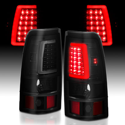 Tail Light Set LED Black Housing Smoke Lens Pair Chevrolet Silverado 1500/2500 1999-2002, 1500 HD/2500 HD 2001-2002, 3500 2001-2003, GMC Sierra 1500 1999-2007, 1500 HD/2500 HD/3500 2001-2006, 2500 1999-2004 AnzoUSA-6