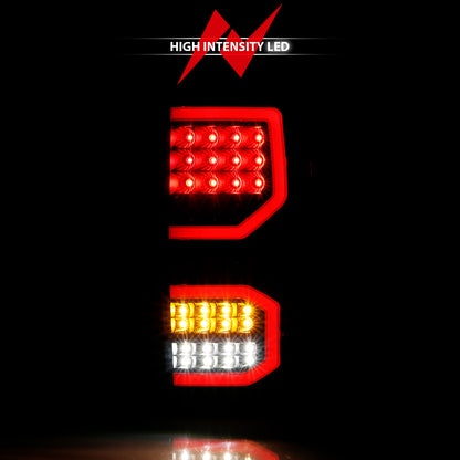 Tail Light Set Pair LED Black Housing Smoke Lens Toyota Tundra 2007-2013 AnzoUSA-5