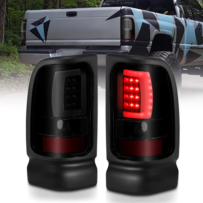 Tail Light Set LED Black Housing Smoke Lens Pair Dodge Ram 1500 1994-2001, 2500/3500 1994-2002 AnzoUSA