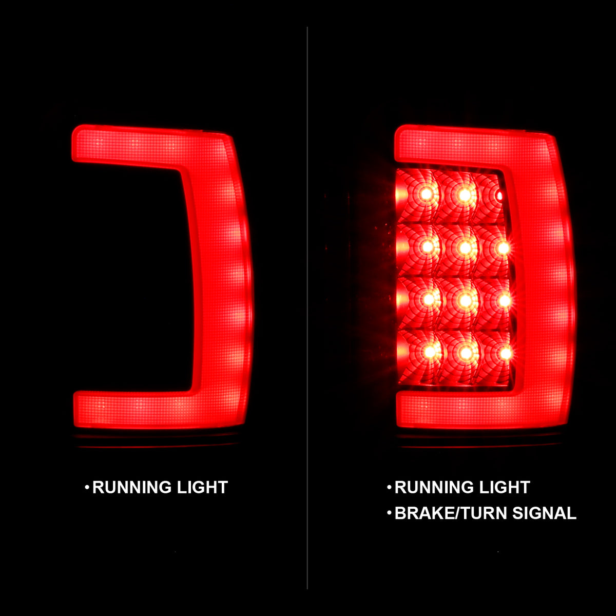 Tail Light Set LED Black Housing Smoke Lens Pair Dodge Ram 1500 1994-2001, 2500/3500 1994-2002 AnzoUSA-1