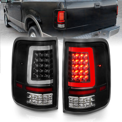 Tail Light Set LED Black Housing Clear Lens Pair Ford F-150 2004-2008 AnzoUSA