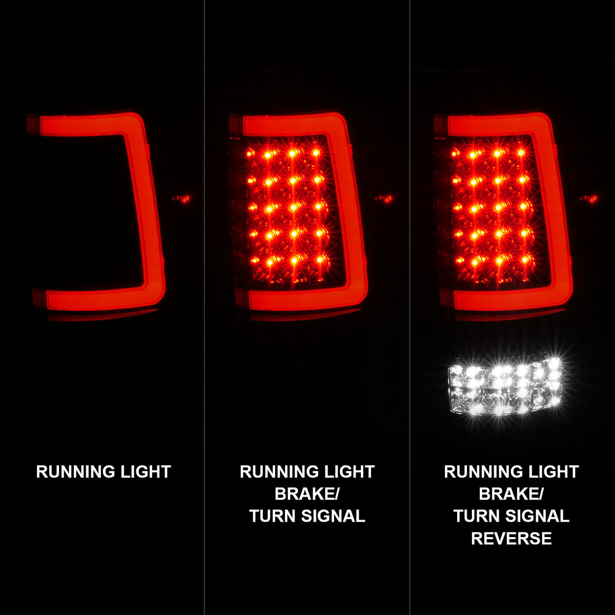 Tail Light Set LED Black Housing Clear Lens Pair Ford F-150 2004-2008 AnzoUSA-1
