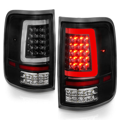 Tail Light Set LED Black Housing Clear Lens Pair Ford F-150 2004-2008 AnzoUSA-6