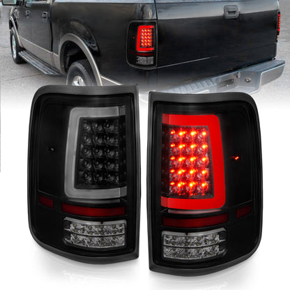 Tail Light Set LED Black Housing Smoke Lens Pair Ford F-150 2004-2008 AnzoUSA