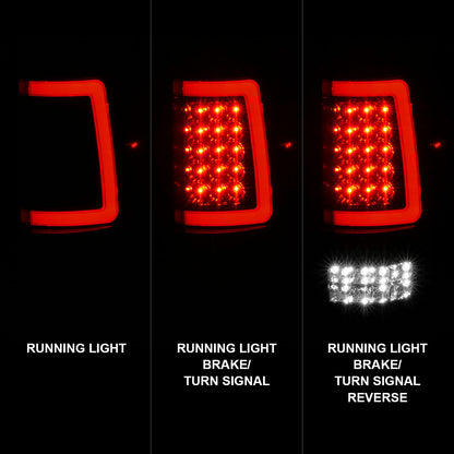 Tail Light Set LED Black Housing Smoke Lens Pair Ford F-150 2004-2008 AnzoUSA-1