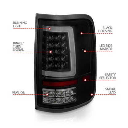 Tail Light Set LED Black Housing Smoke Lens Pair Ford F-150 2004-2008 AnzoUSA-3