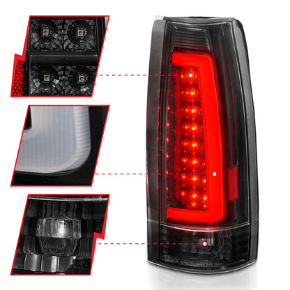 Tail Light Set LED Black Housing Clear Lens Pair Cadillac Escalade 1999-2000, Chevrolet Blazer/Suburban 1992-1994, C1500 1988-2001, C2500/C3500/K2500/K3500 1988-2000, Chevrolet K1500 1988-1999, Tahoe/Yukon 1992-2000, GMC C1500/K1500 1988-1999 AnzoUSA-2