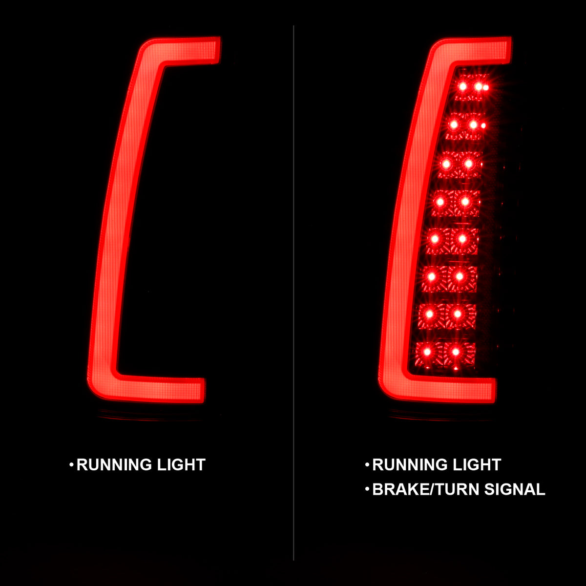 Tail Light Set LED Black Housing Smoke Lens Pair Chevy/GMC/Cadillac Trucks/SUVs 1988-2001 AnzoUSA-1