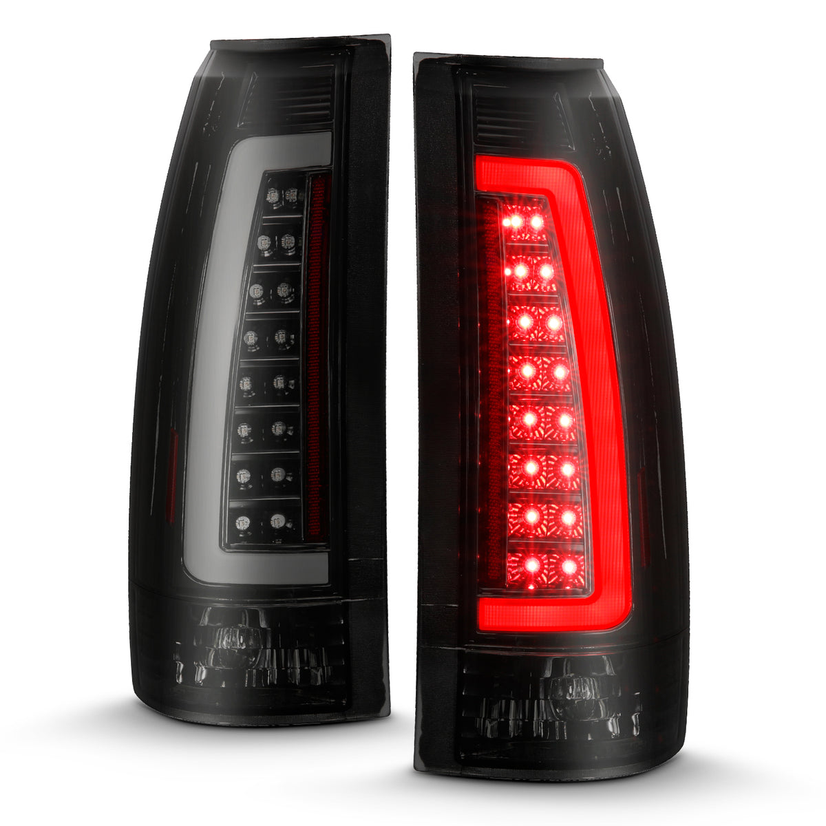 Tail Light Set LED Black Housing Smoke Lens Pair Chevy/GMC/Cadillac Trucks/SUVs 1988-2001 AnzoUSA-7