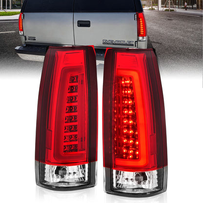 Tail Light Set LED Chrome Housing Red/Clear Lens Pair Escalade 1999-2000, Chevrolet Blazer/Suburban 1992-1994, C1500 1988-2001, C2500/C3500/K2500/K3500 1988-2000, Chevrolet K1500 1988-1999, Tahoe/Yukon 1992-2000, GMC C1500/K1500 1988-1999 AnzoUSA