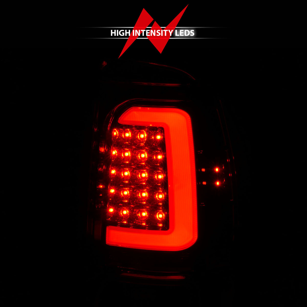 Tail Light Set LED Chrome Housing Red Lens Pair Dodge Dakota 1997-2004 AnzoUSA-5