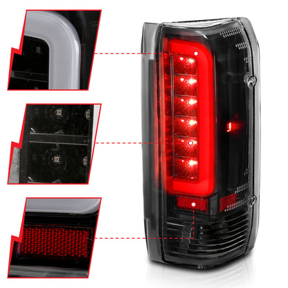 Tail Light Set LED Black Housing Clear Lens Pair Ford Bronco 1988-1996, Ford F-150/F-250 1987-1996, Ford F-350 1987-1998 AnzoUSA-2