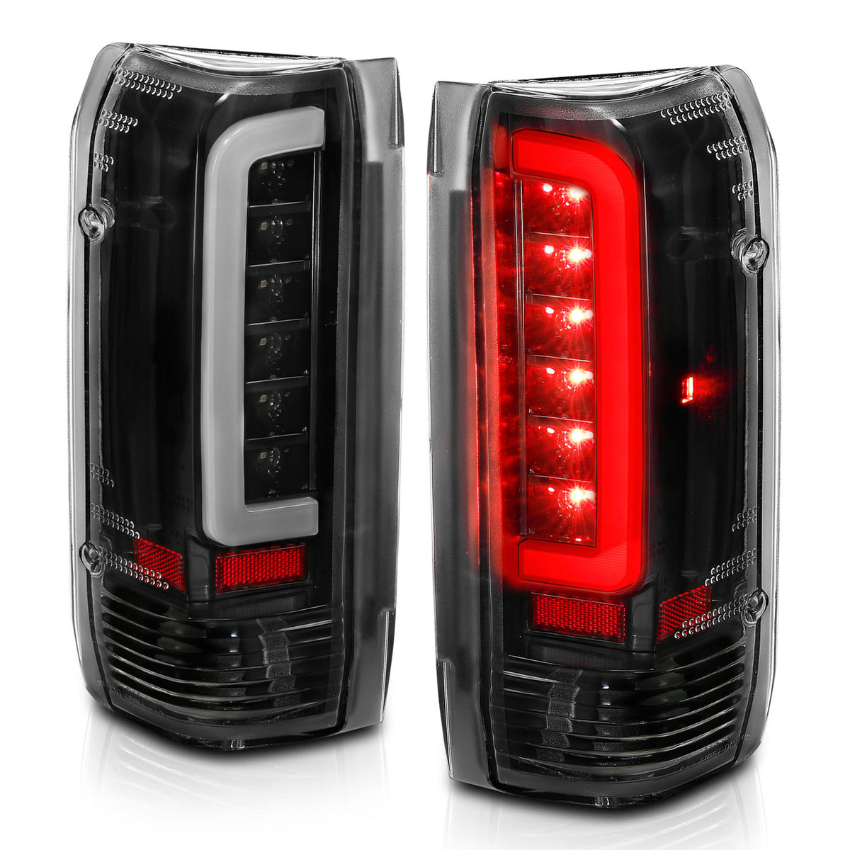 Tail Light Set LED Black Housing Clear Lens Pair Ford Bronco 1988-1996, Ford F-150/F-250 1987-1996, Ford F-350 1987-1998 AnzoUSA-7