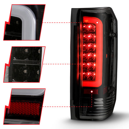 Tail Light Set LED Black Housing Smoke Lens Pair Ford Bronco 1988-1996, Ford F-150/F-250 1987-1996, Ford F-350 1987-1998 AnzoUSA-2