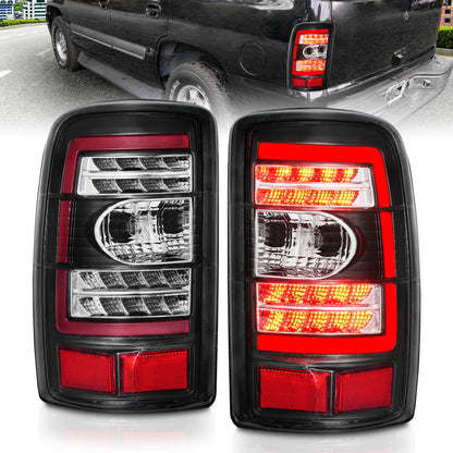 Tail Light Set LED Black Housing Clear Lens Pair Chevrolet Suburban 1500/2500/Tahoe 2000-2006, GMC Yukon/XL 1500 2000-2006, GMC Yukon XL 2500 2001-2006 AnzoUSA