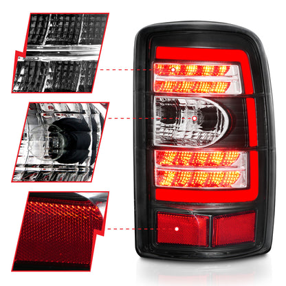 Tail Light Set LED Black Housing Clear Lens Pair Chevrolet Suburban 1500/2500/Tahoe 2000-2006, GMC Yukon/XL 1500 2000-2006, GMC Yukon XL 2500 2001-2006 AnzoUSA-2