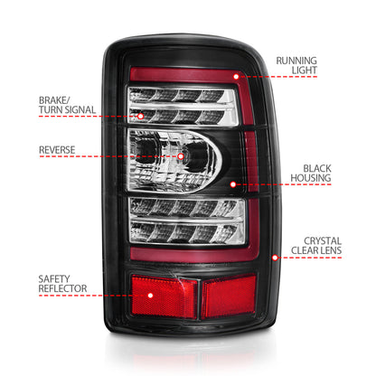 Tail Light Set LED Black Housing Clear Lens Pair Chevrolet Suburban 1500/2500/Tahoe 2000-2006, GMC Yukon/XL 1500 2000-2006, GMC Yukon XL 2500 2001-2006 AnzoUSA-3