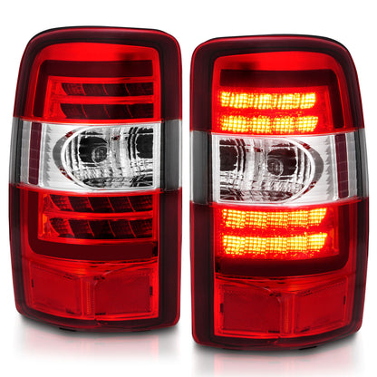 Tail Light Set LED Chrome Housing Red/Clear Lens Pair Chevrolet Suburban 1500/2500/Tahoe 2000-2006, GMC Yukon/XL 1500 2000-2006, Yukon XL 2500 2001-2006 AnzoUSA-1