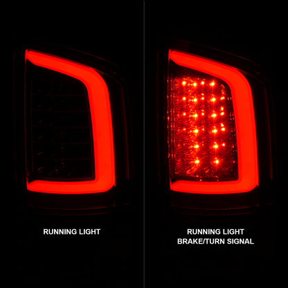 Tail Light Set LED Chrome Housing Red/Clear Lens Pair Dodge Ram 1500 2002-2006, 2500/3500 2003-2006 AnzoUSA-1